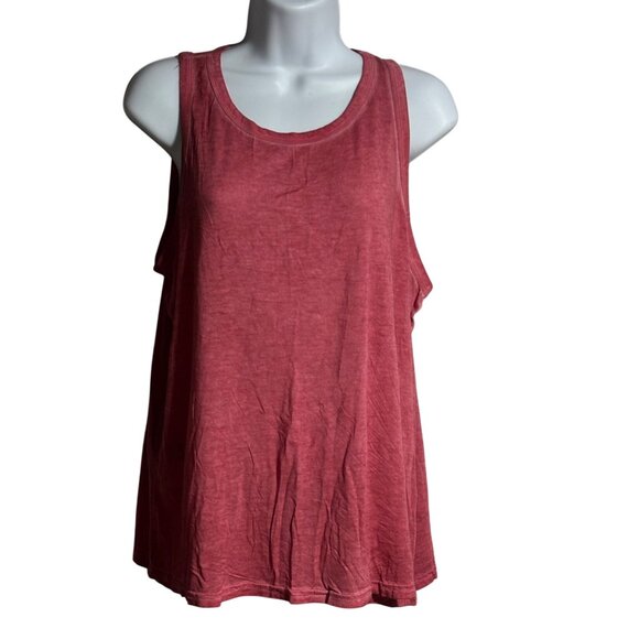 Jane+Delancey Garment Dyed Pink Tank Top Womens L Lightweight Sheer - Picture 1 of 8
